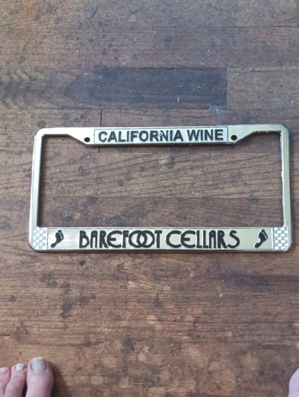 Barefoot Cellars Wine License Plate Frame